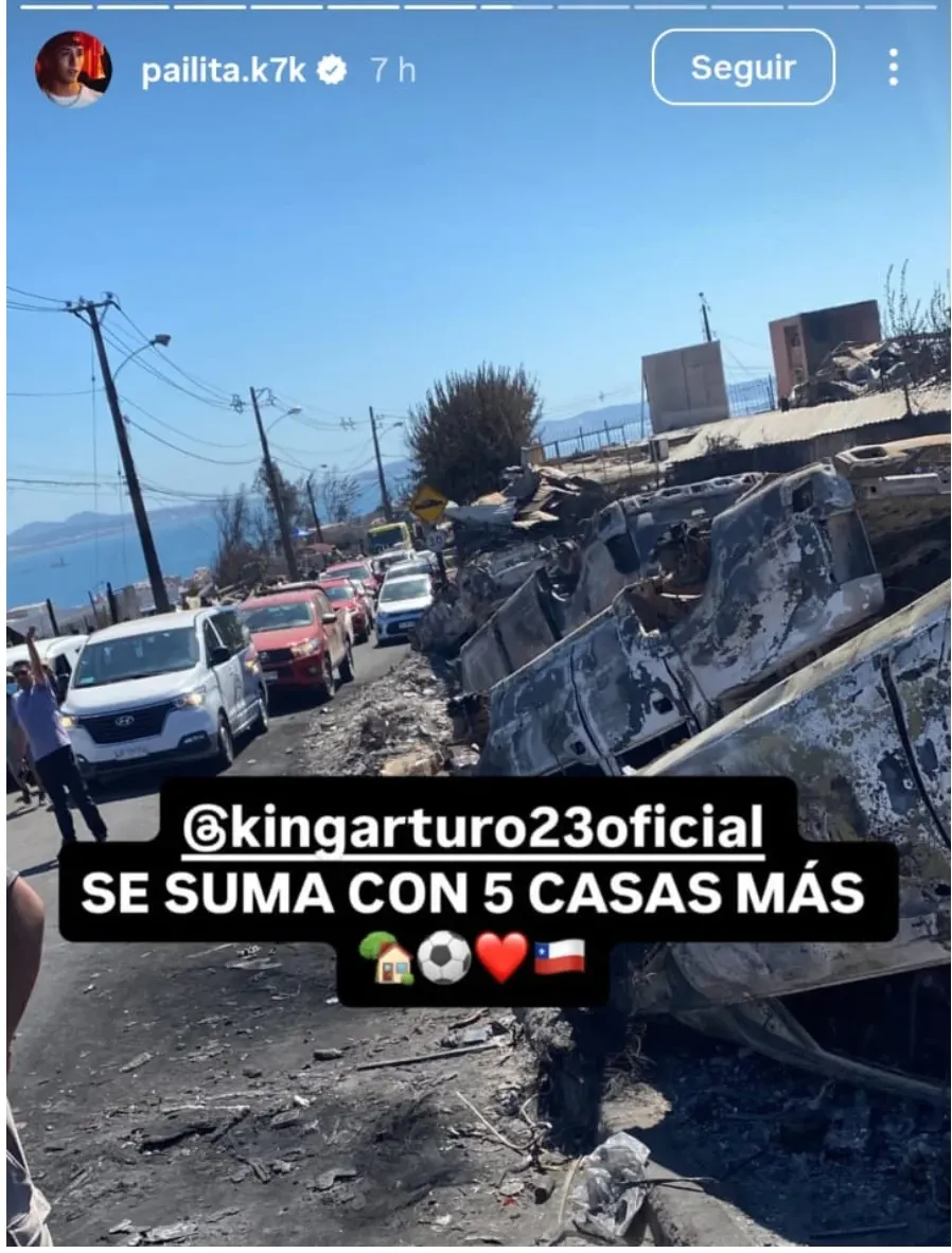 Arturo VIdal ayuda con cinco casas para los afectados por los incendios.