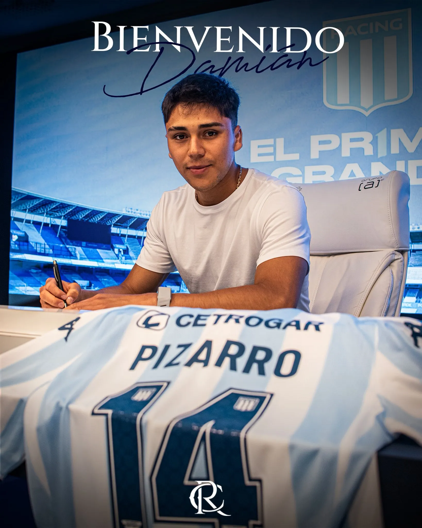 Damián Pizarro jugará en Racing Club. Imagen: Instagram de Racing Club.