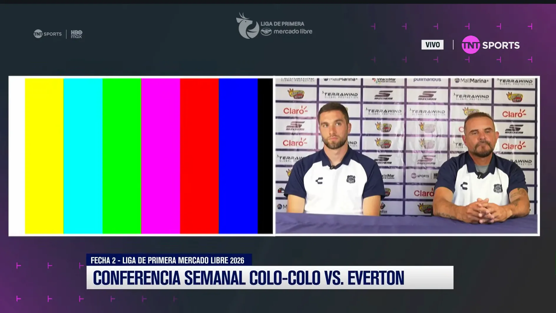 Parte de los problemas en la conferencia de prensa de Colo Colo y Everton.