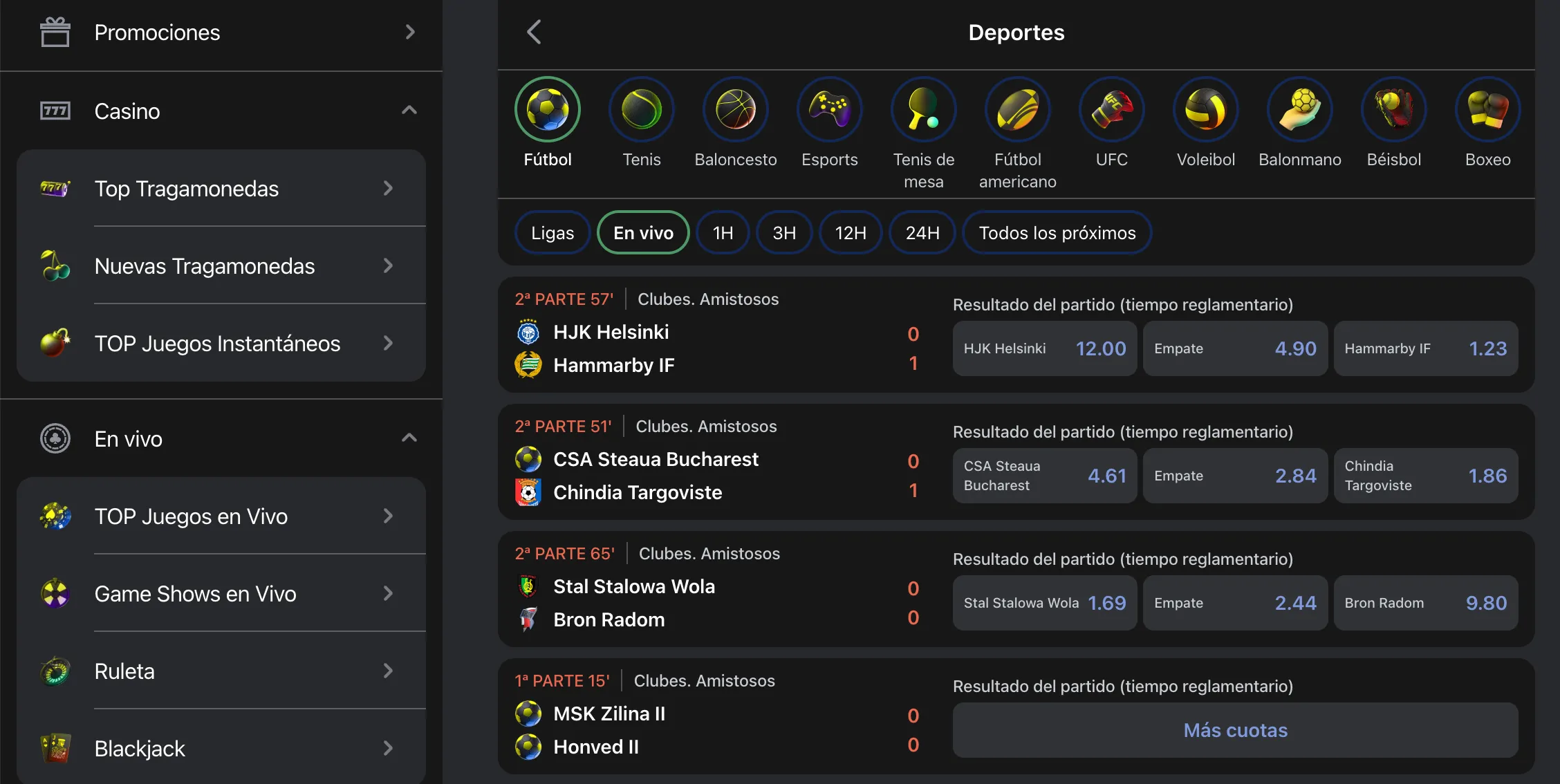 Home de código promocional Parimatch (Fortunazo)