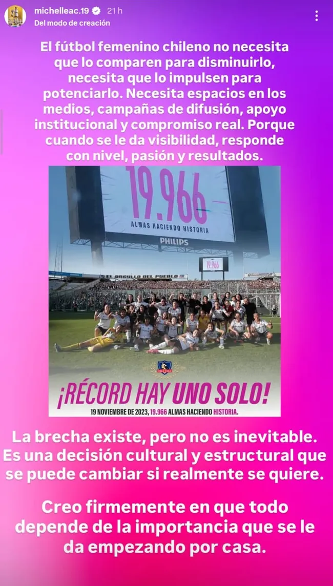 Michelle Acevedo carga contra la gestión del fútbol femenino.