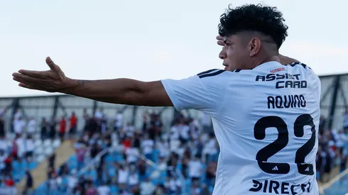 Claudio Aquino festeja su gol en el triunfo de Colo Colo por 1-0 ante O'Higgins.