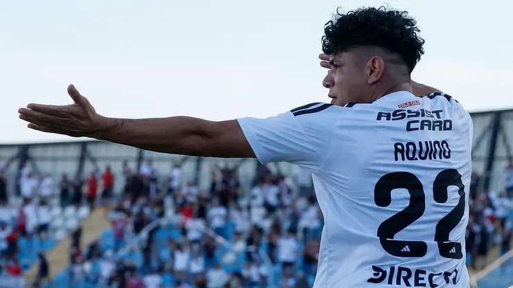 Claudio Aquino festeja su gol en el triunfo de Colo Colo por 1-0 ante O'Higgins.