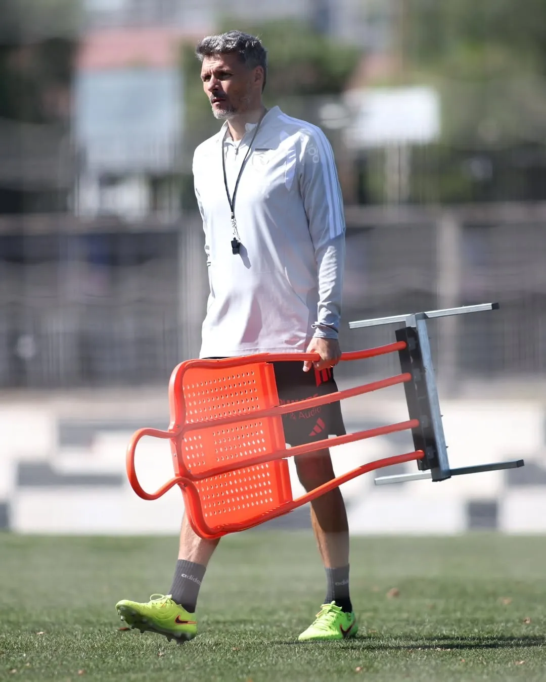 Fernando Ortiz en el entrenamiento de hoy en Colo Colo. Imagen: Colo Colo Oficial