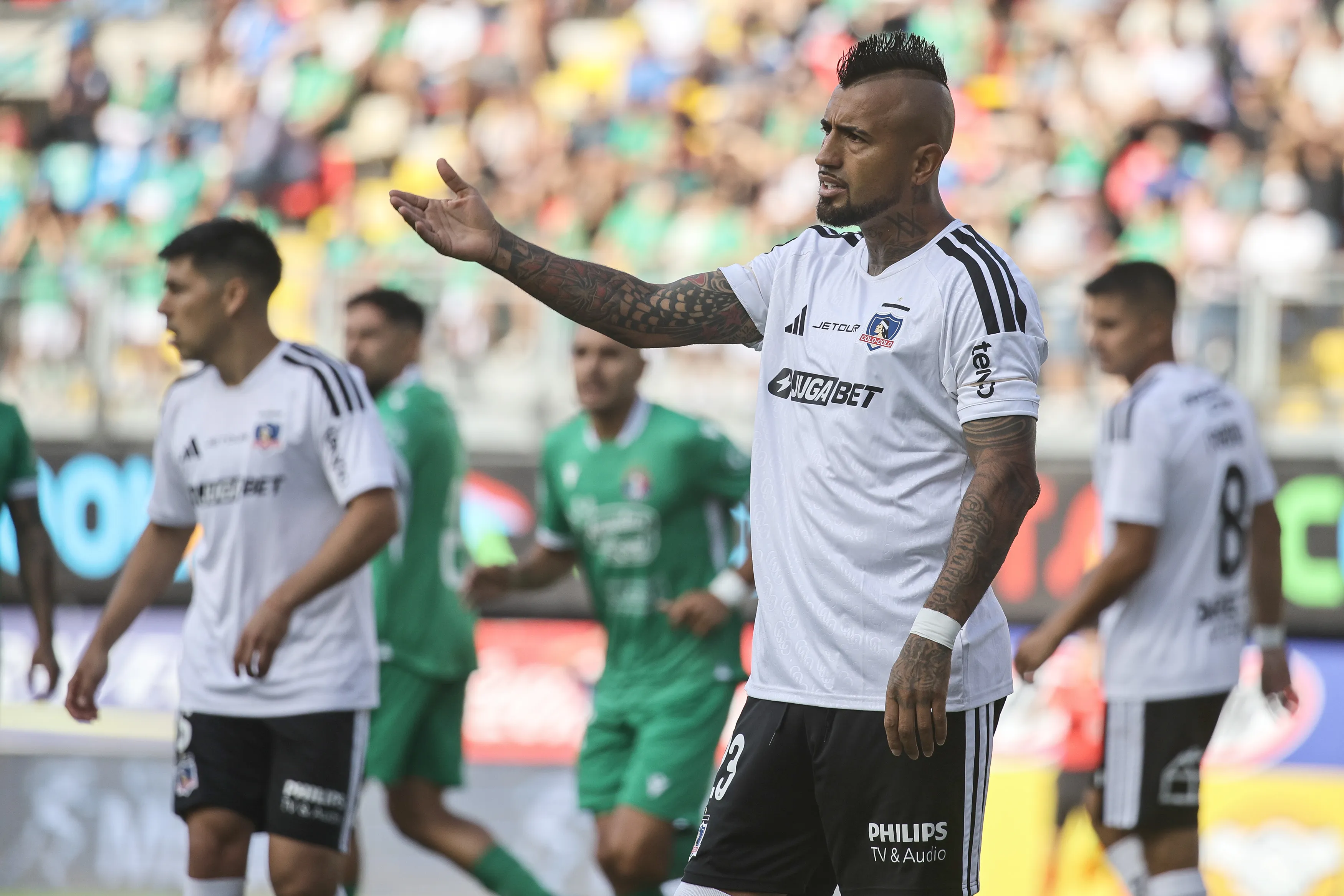Arturo Vidal fue uno de los mejores en la cancha en Colo Colo.Imagen: Diego Martin/Photosport