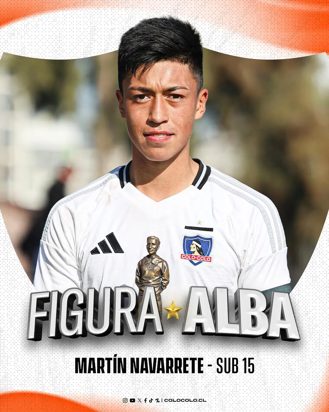 Martín Navarrete el año pasado tras ser figura en un compromiso ante Magallanes.Imagen: Colo Colo Oficial