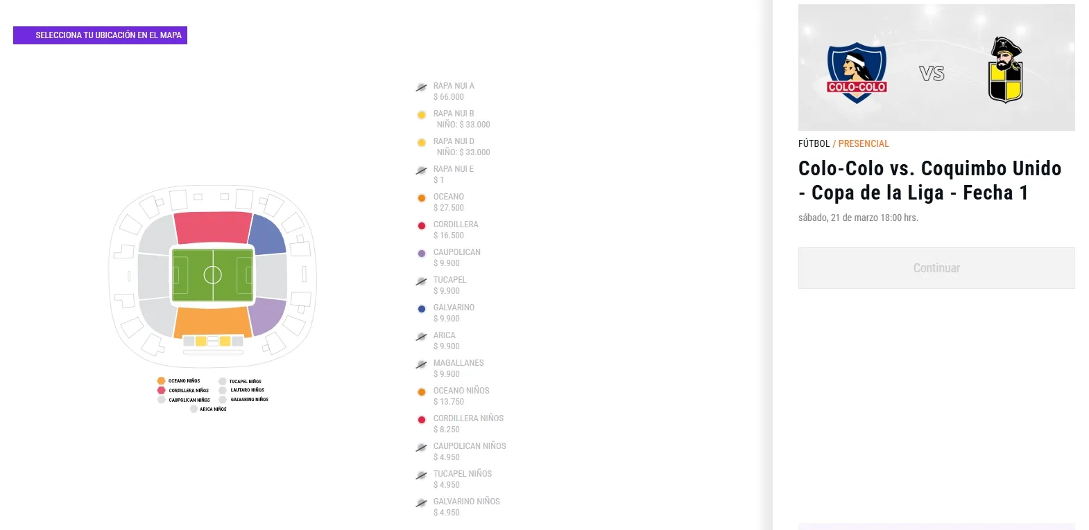 Entradas para el partido con Coquimbo Unido. (Foto: captura)
