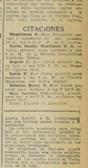 Citación a Asamblea en Magallanes, diario La Nación, 4 de abril de 1925.