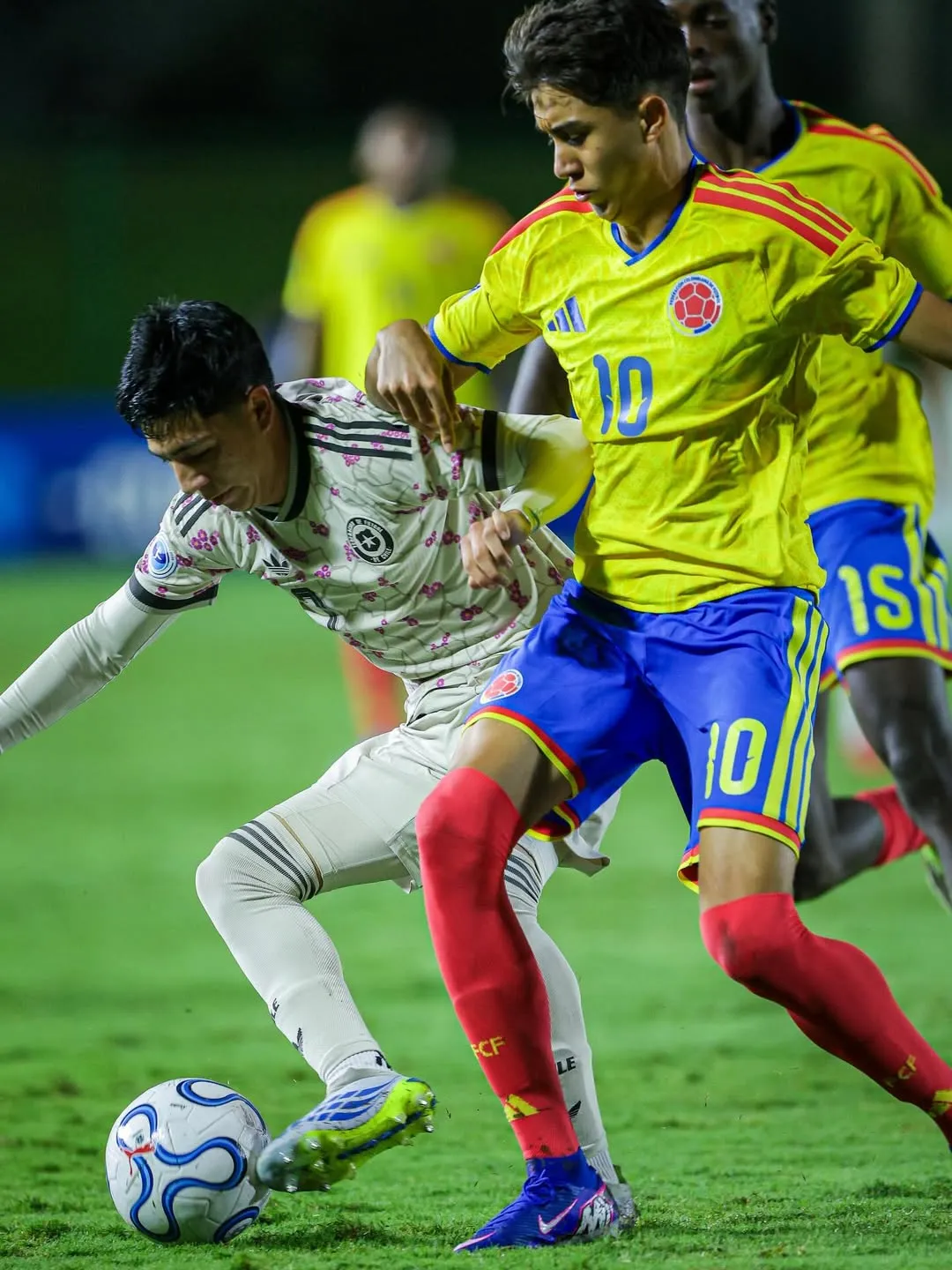Chile y Colombia se enfrentaron en el Sudamericano Sub 17.Imagen: La Roja