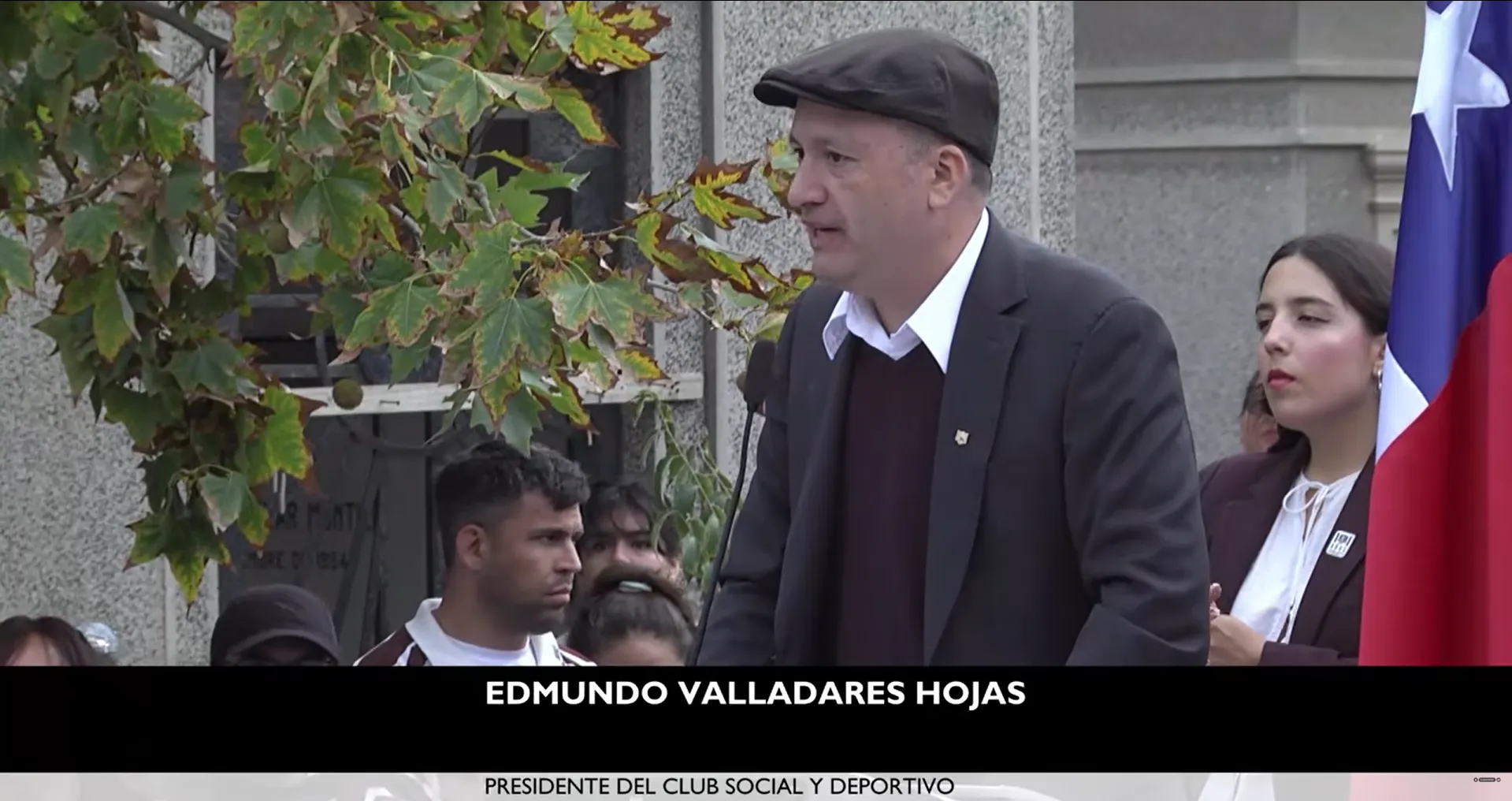 El discurso de Edmundo Valladares en los 101 años de Colo Colo. Foto: Captura.