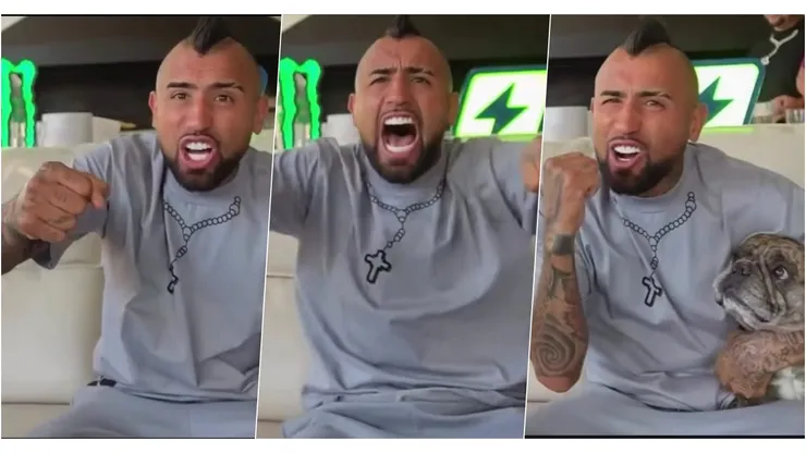 La eufórica celebración de Arturo Vidal en el triunfo de Colo Colo.