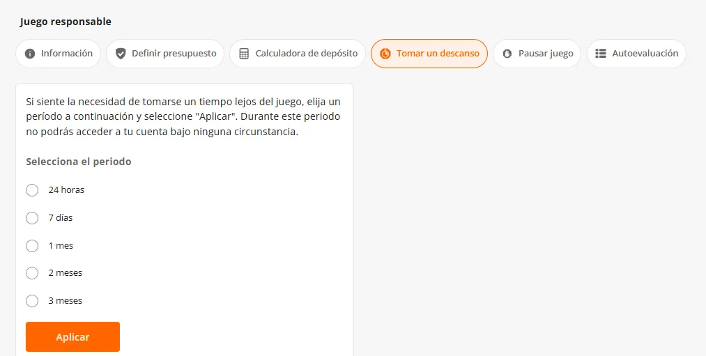 Juego responsable