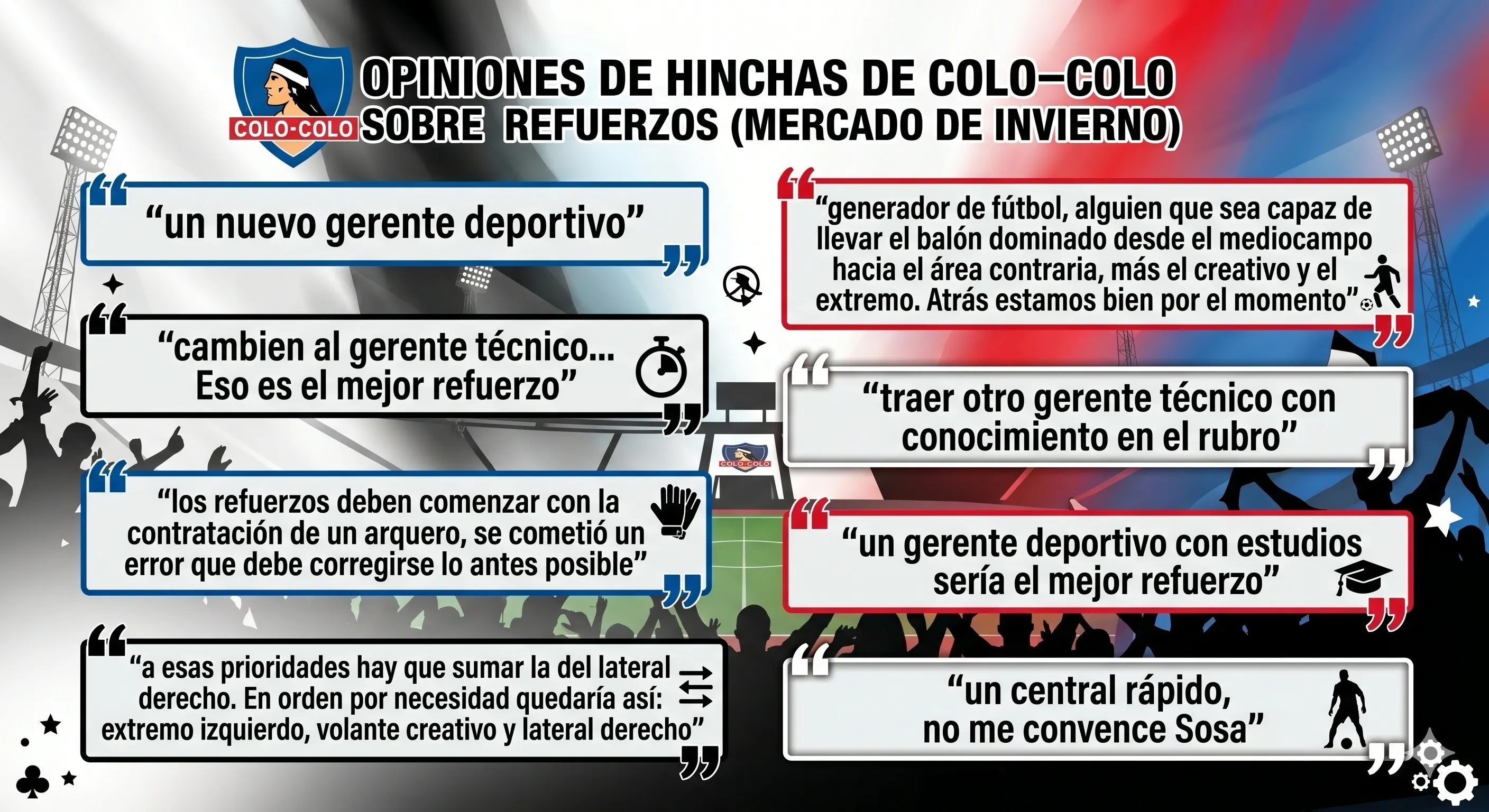 Comentarios de los hinchas. (Imagen creada con Gemini)