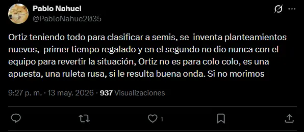 Captura: cuenta oficial de Colo Colo en X