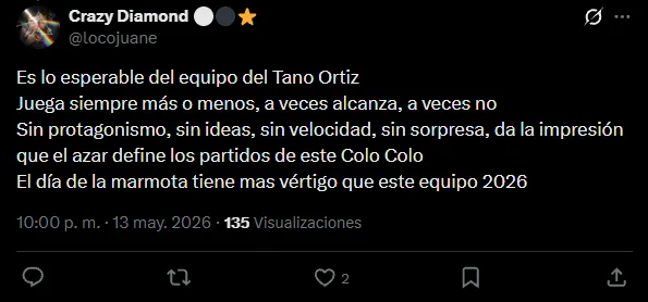 Captura: cuenta oficial de Colo Colo en X
