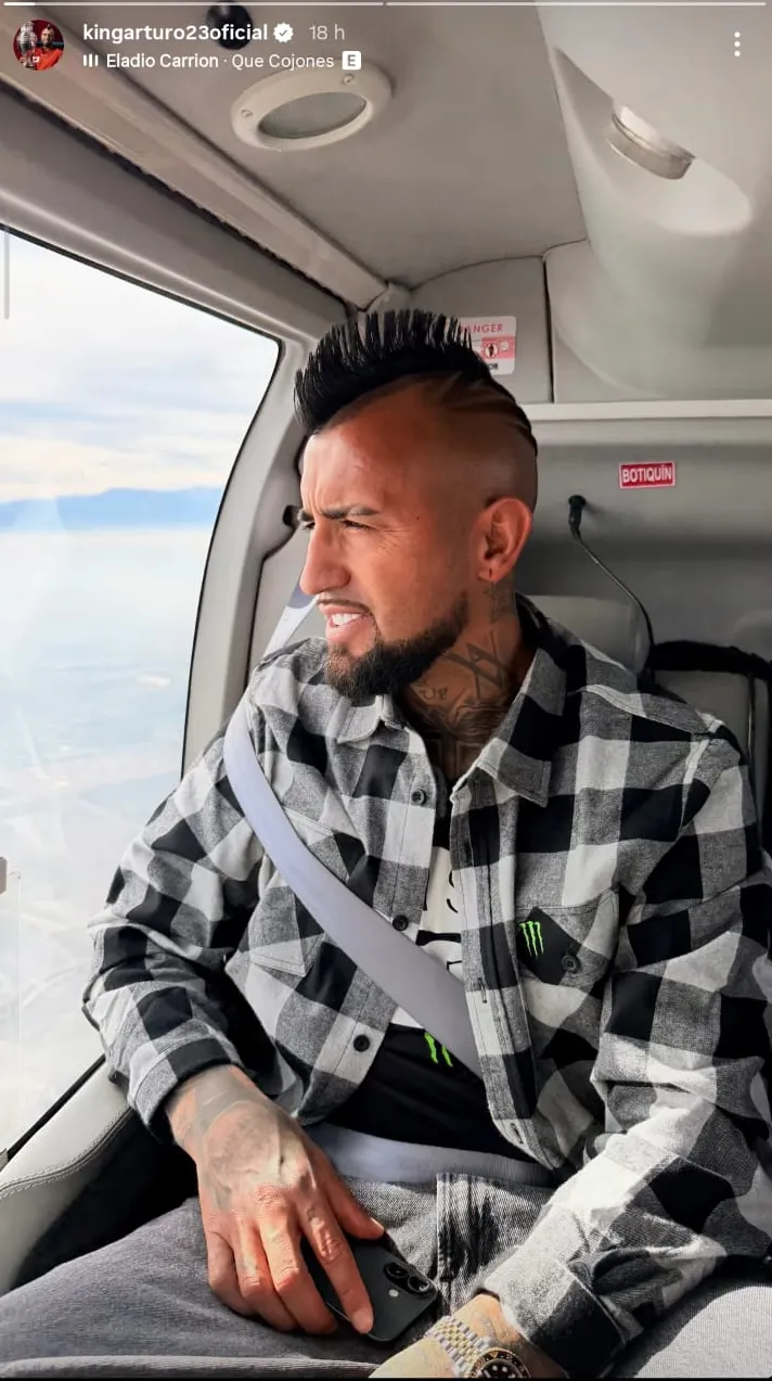 Arturo Vidal aparece volando en helicóptero tras zanjar cualquier polémica.