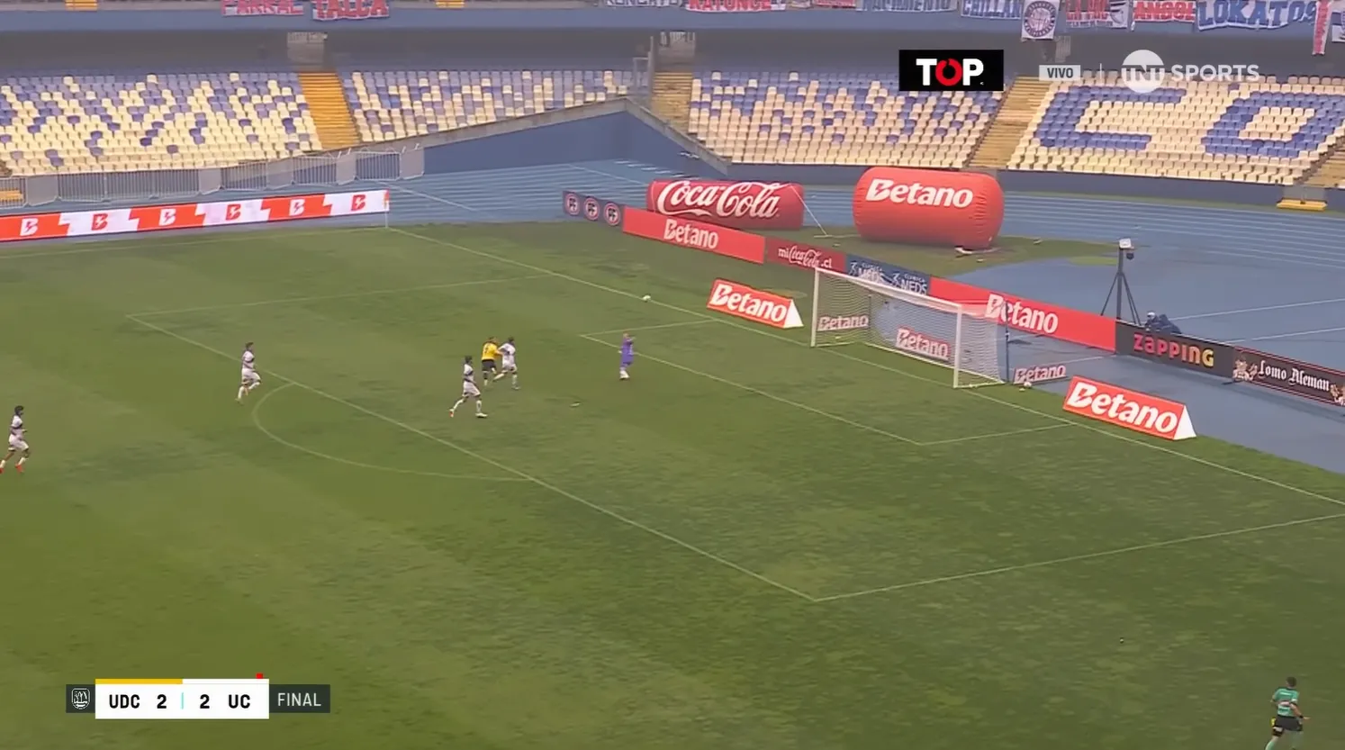 Como resultado de todo lo anterior, es gol de Universidad de Concepción. Foto: Captura.