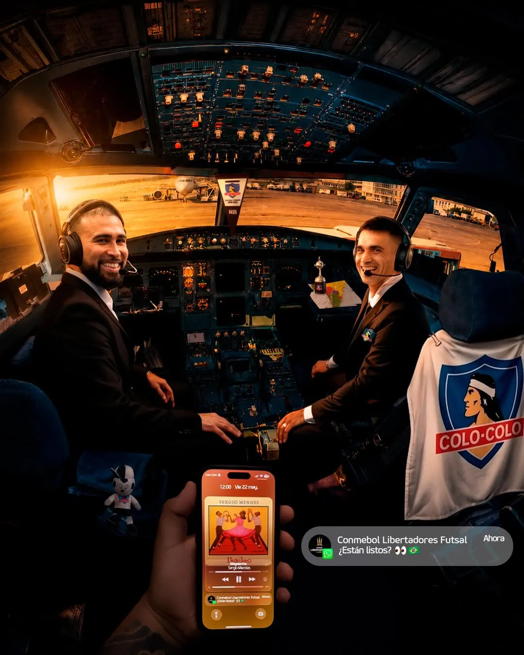 Colo Colo emprendiendo su viaje a Brasil. (Foto: colocolo.futsal)