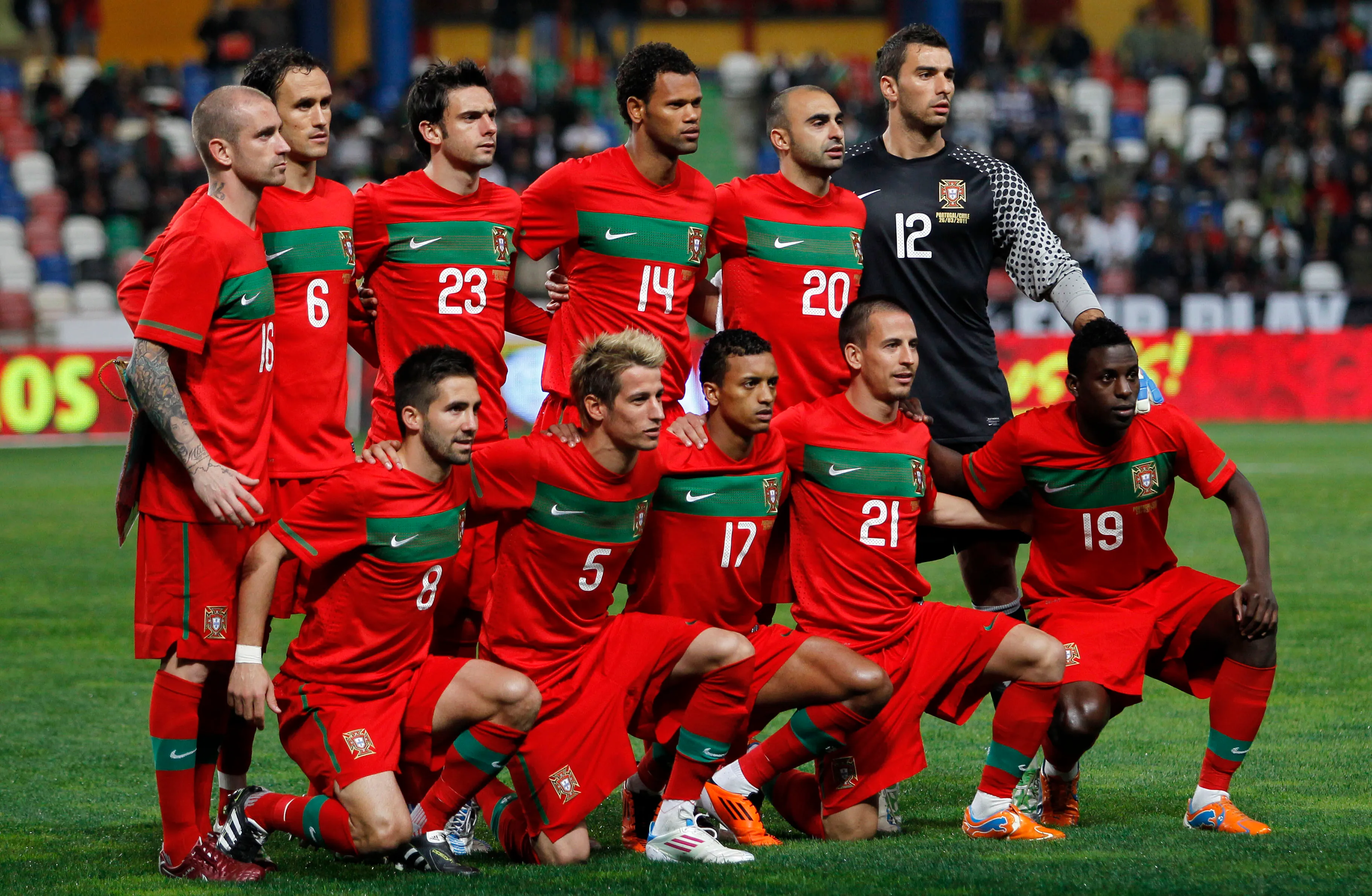 Formación de Portugal en el amistoso contra Chile | Foto: Photosport