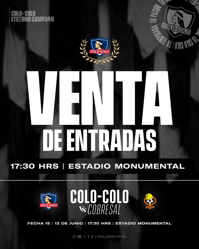El Cacique será local en el Monumental. Foto: Colo Colo, editada por DaleAlbo.