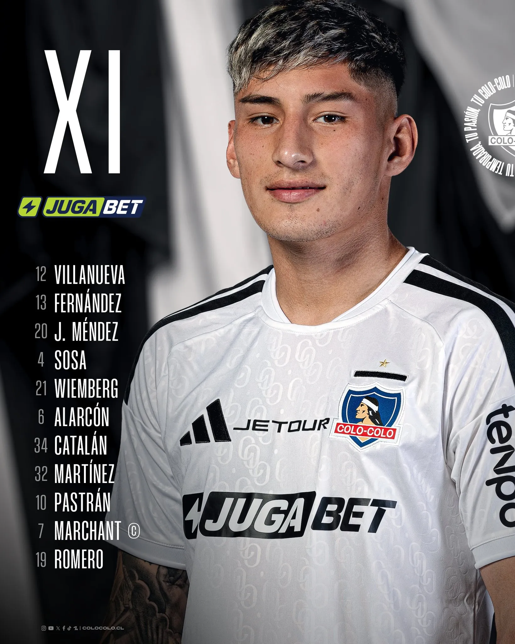 La formación del Cacique. Imagen: X Colo Colo