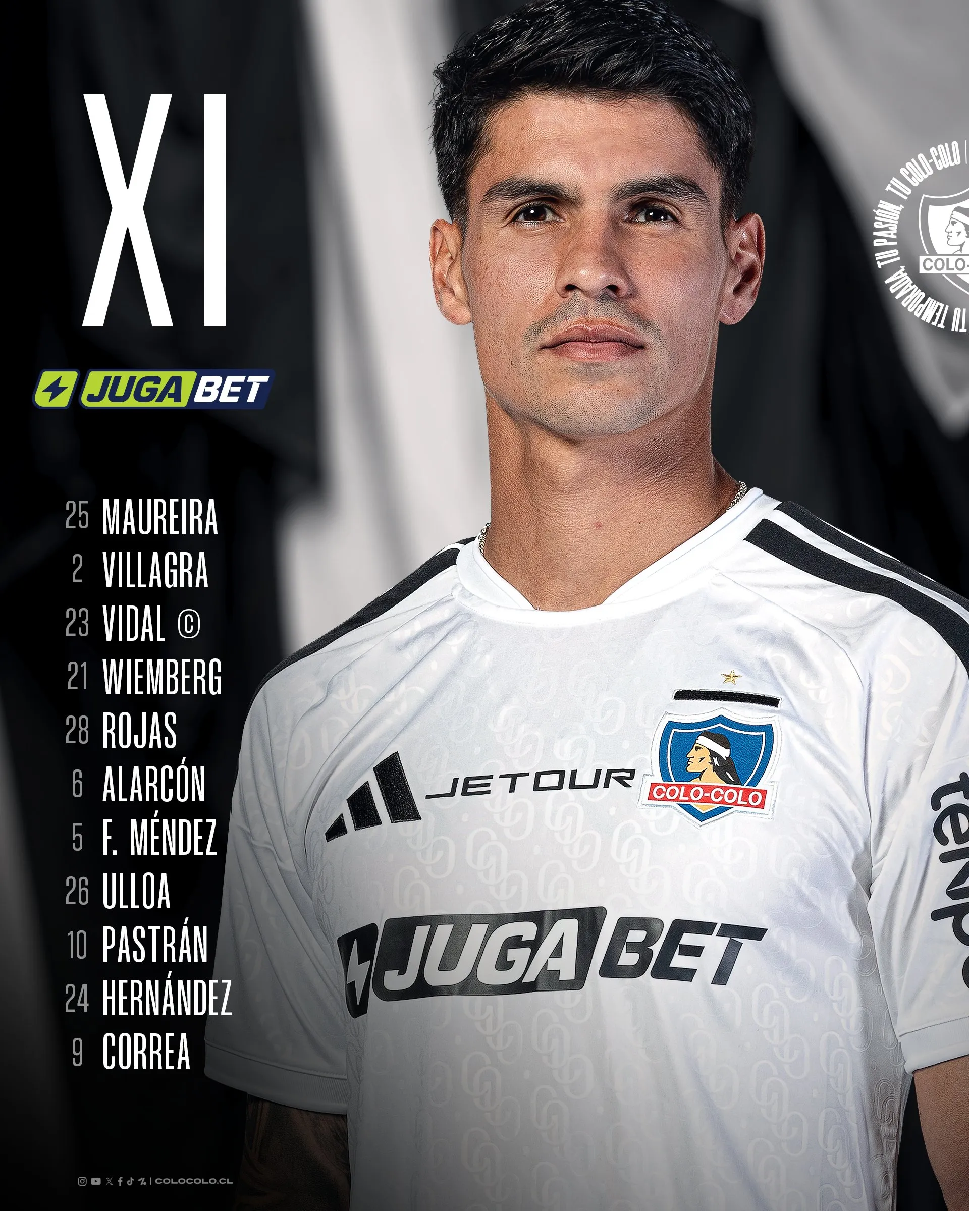 La formación del Cacique. Imagen: X Colo Colo.