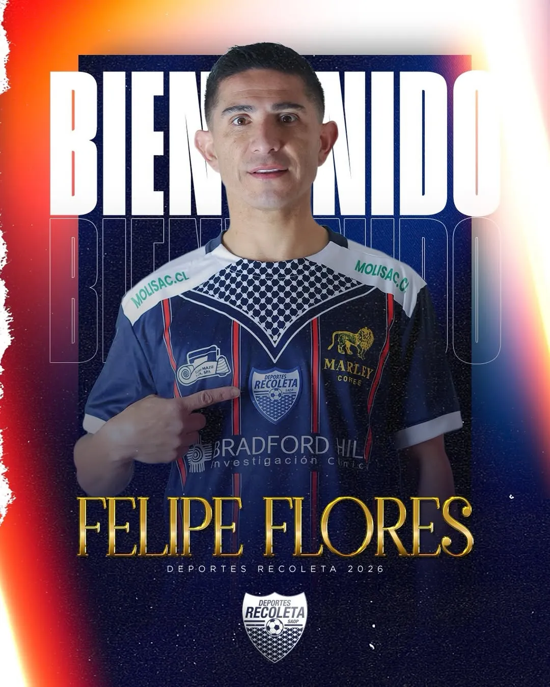 Deportes Recoleta oficializó a Felipe Flores. (Foto: deportes.recoletasadp)