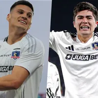 Lucas Cepeda aplaude a Felipe Raipán tras su gol en Colo Colo