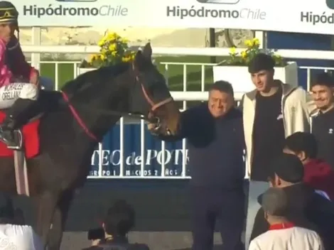Gabriel Maureira sorprende con el caballo ganador en el Hipódromo Chile
