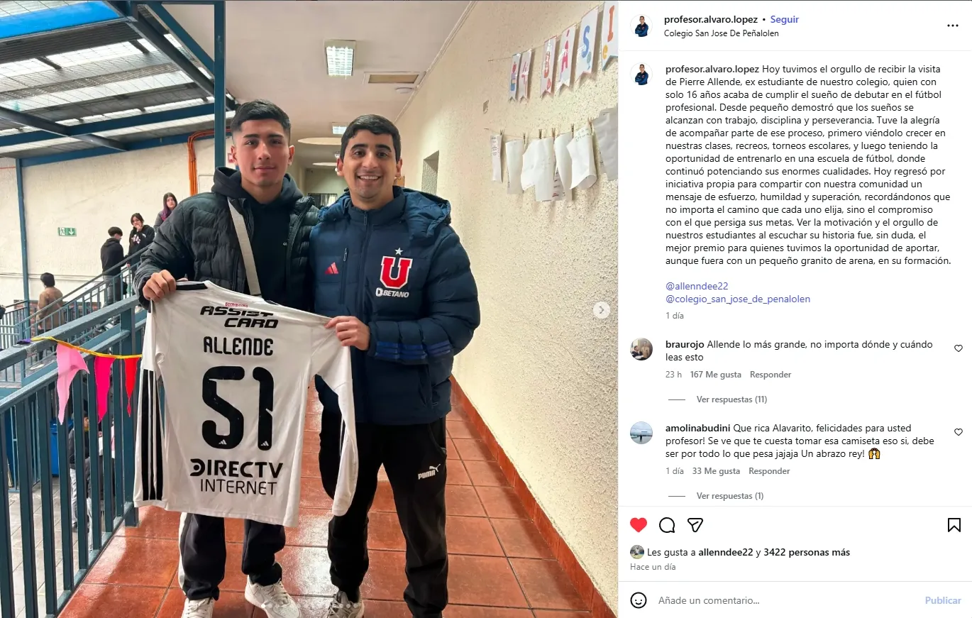 Publicación del profesor a Pierre Allende.