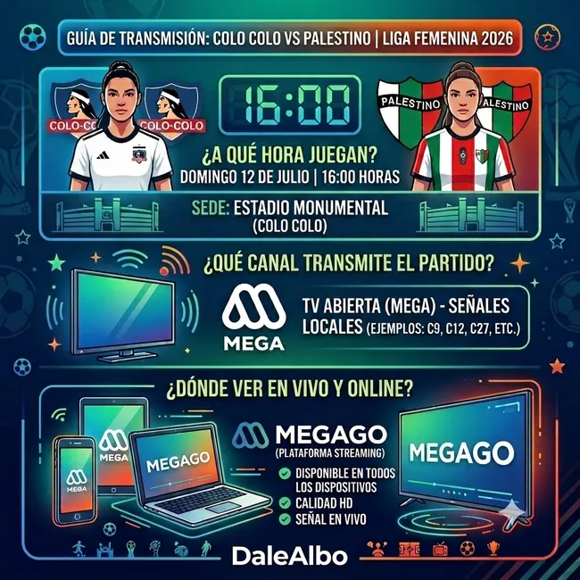 Dónde ver Colo Colo Femenino vs Palestino.