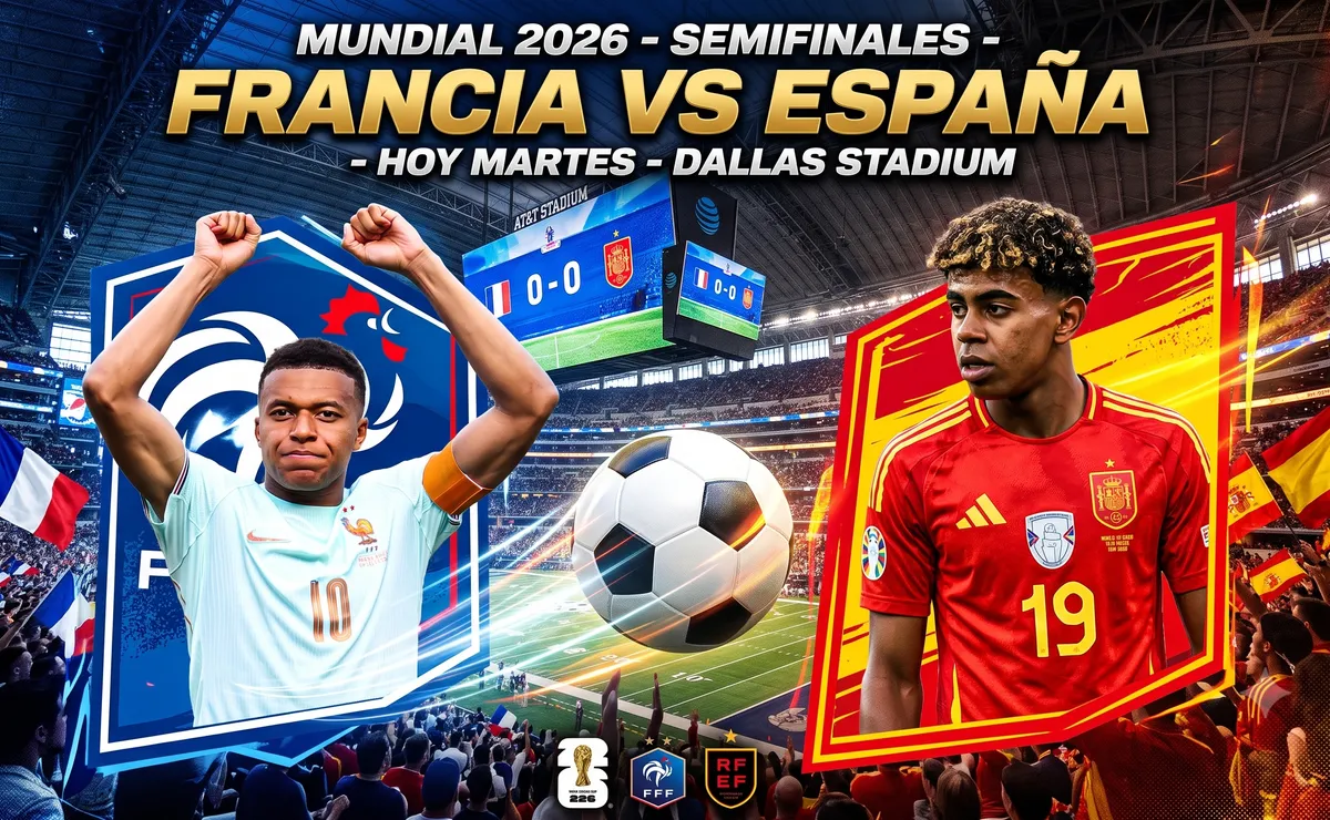 ¿A qué hora juega hoy Francia vs España y qué canal transmite?
