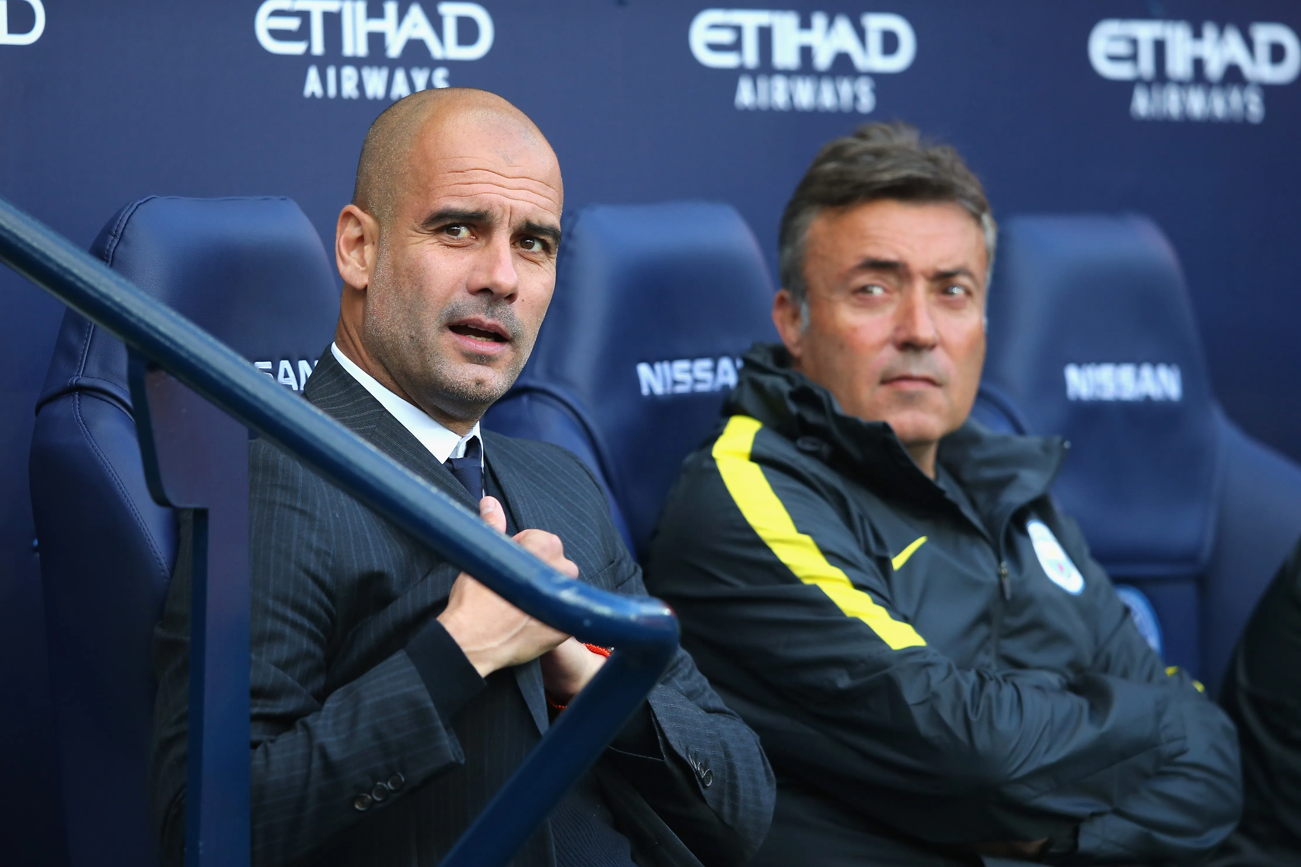 Torrent junto a Pep Guardiola en el Manchester City. Después dirigió a Santiago Mele.