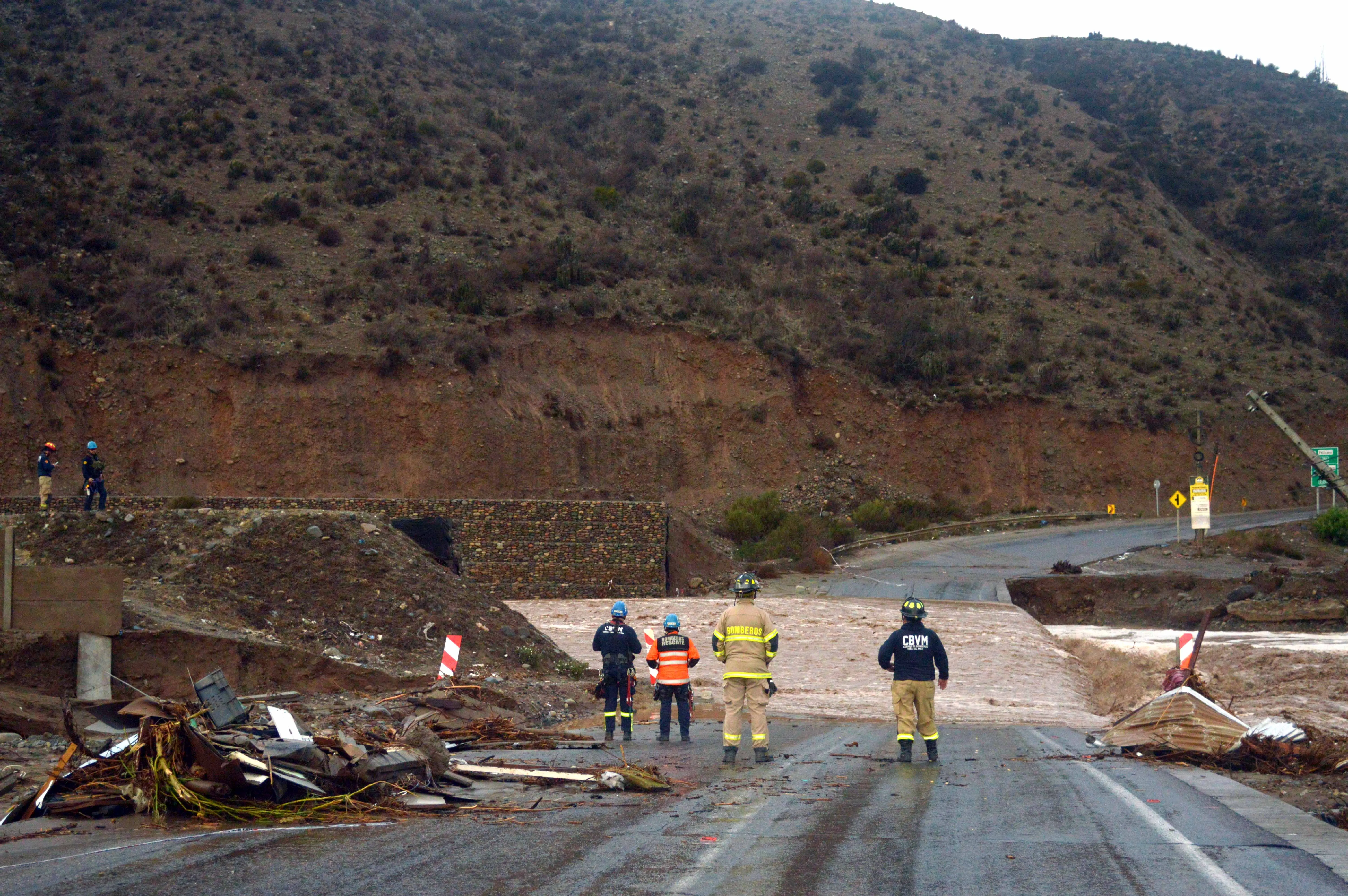 La localidad rural de Islon en La Serena tras un grave aluvion producto del aumento y crecida de las quebradas. Foto: Alejandro Pizarro/Aton Chile