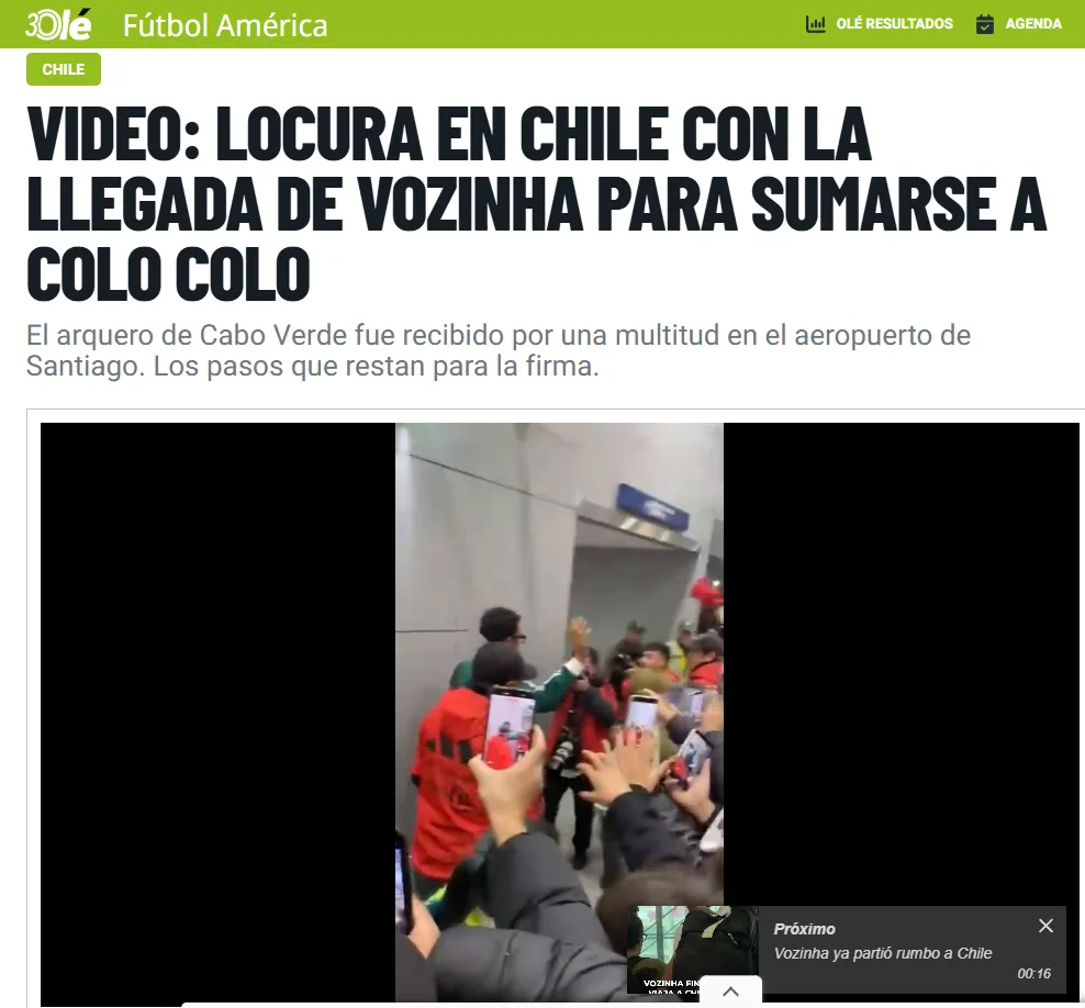 Diario Olé de Argentina.