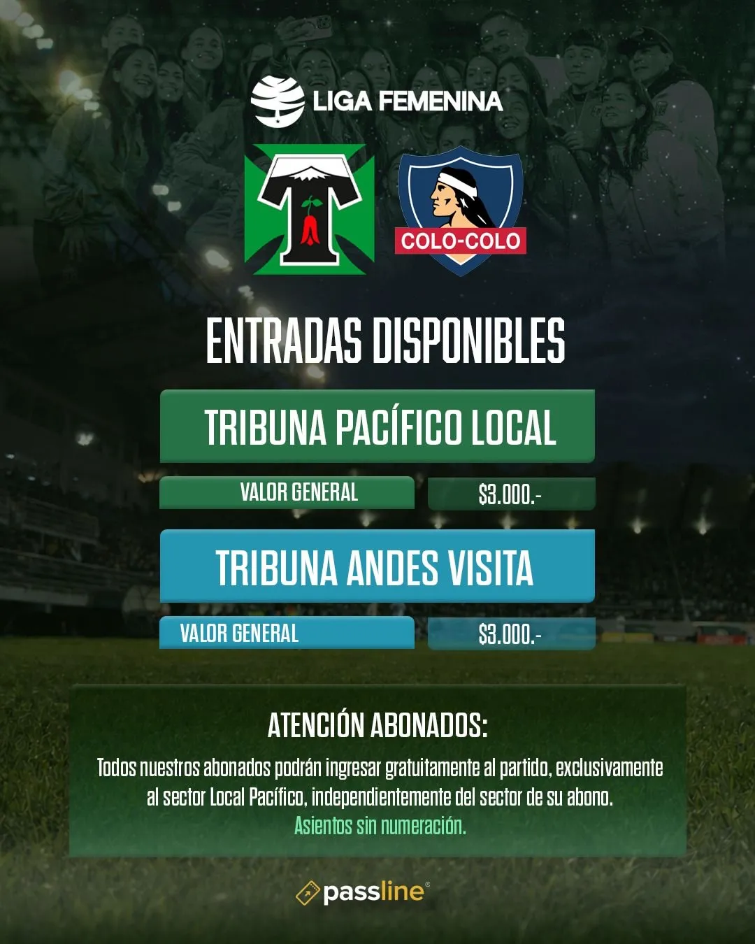 Entradas para el partido de Colo Colo femenino. (Foto: deportes_temuco_oficial)