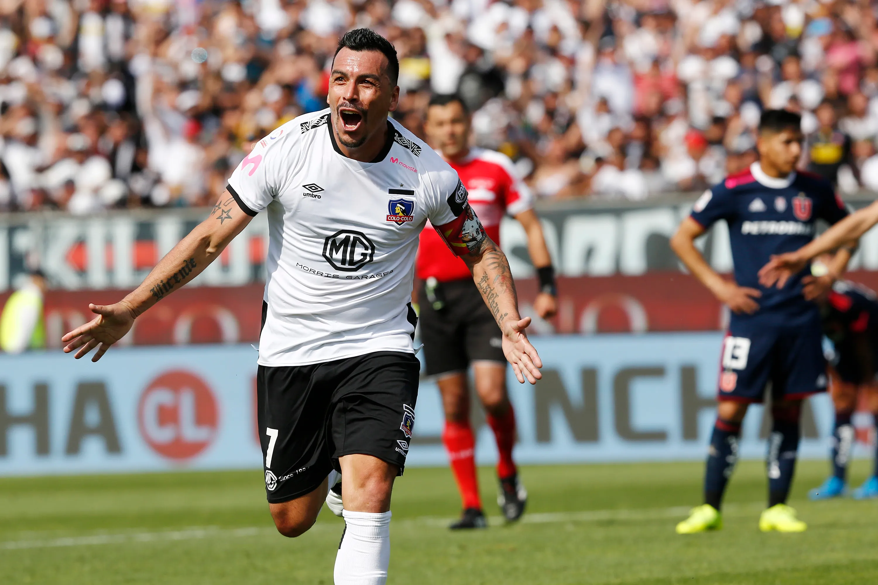 Esteban Paredes palpita el encuentro entre Colo Colo y la U.Imagen: Marcelo Hernandez/Photosport