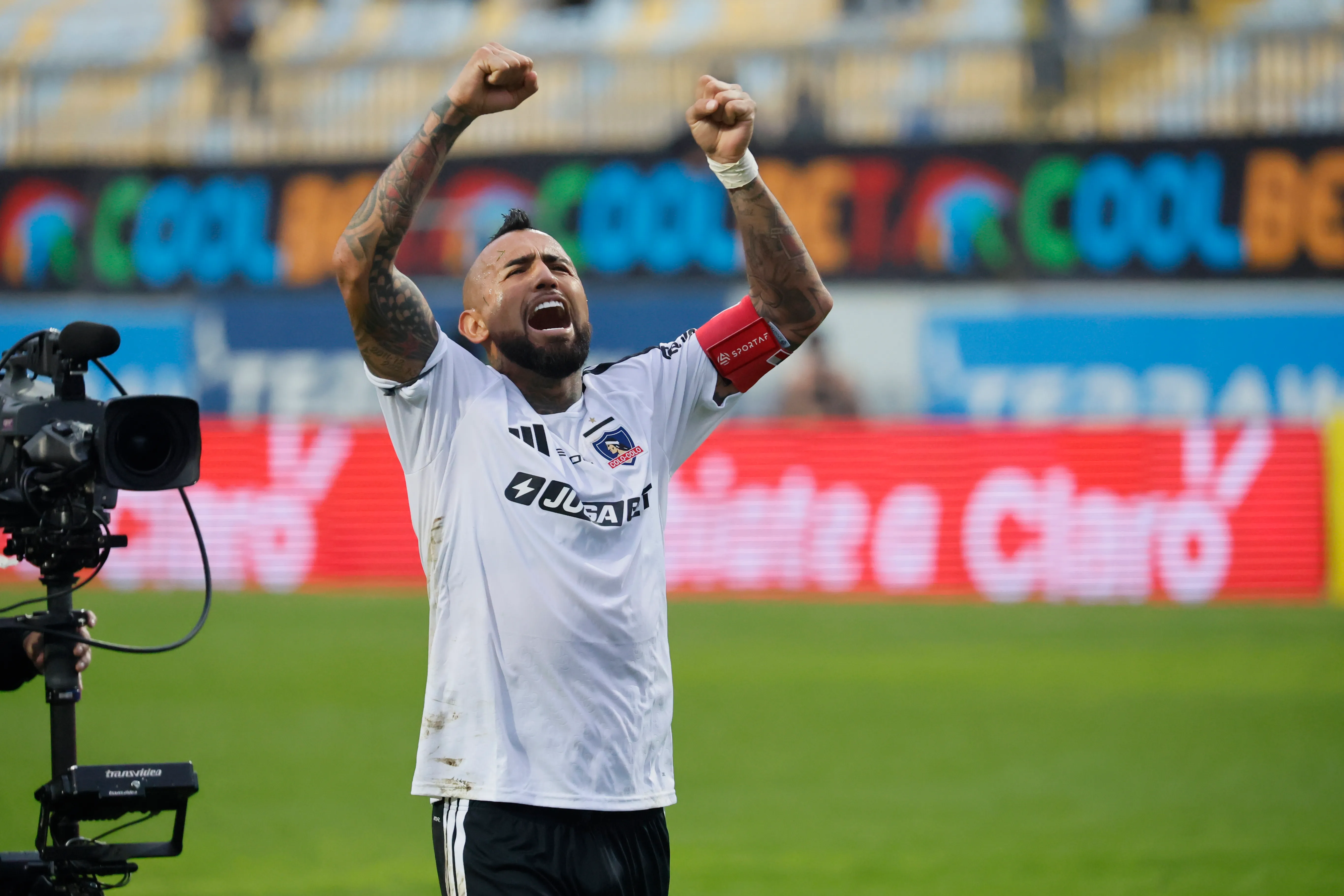 Arturo Vidal avisa que Colo Colo será campeón de la Liga de Primera.Imagen: Sebastian Cisternas/Photosport