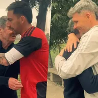 Mirko Jozic recibe el cariño de Ortiz y el plantel en el Monumental