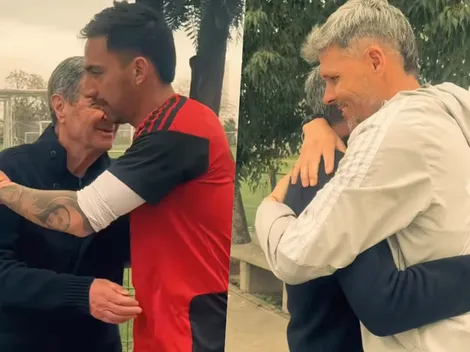 Mirko Jozic recibe el cariño de Ortiz y el plantel en el Monumental