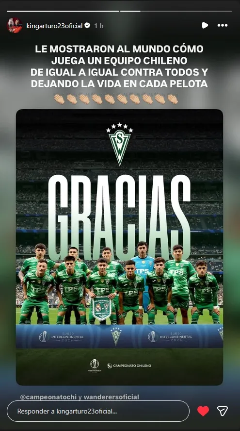 Las palabras de Arturo Vidal a los jóvenes de Wanderers.