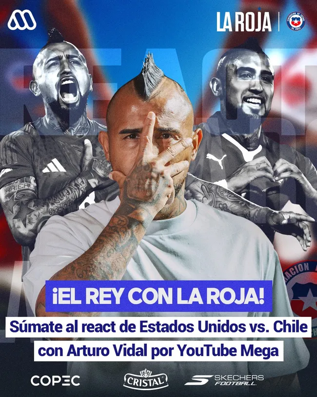 Arturo Vidal dirá presente en el React de Chile vs USA, post partido de Colo Colo vs Puerto Montt.