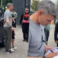 Ortiz recibe el cariño de los hinchas de Colo Colo en el Monumental