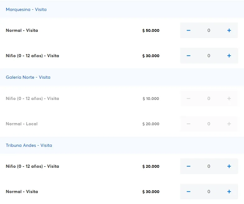 Precios de las entradas para ir a Santa Laura.