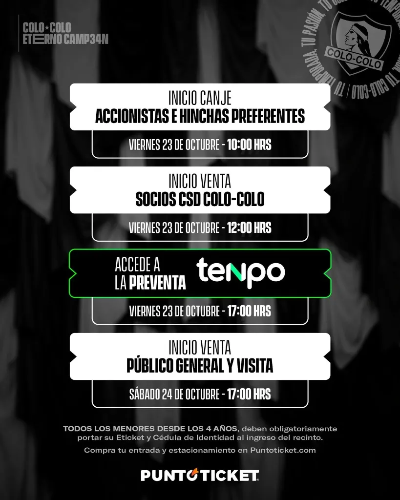 Proceso de venta de entradas para Colo Colo vs Universidad de Concepción.