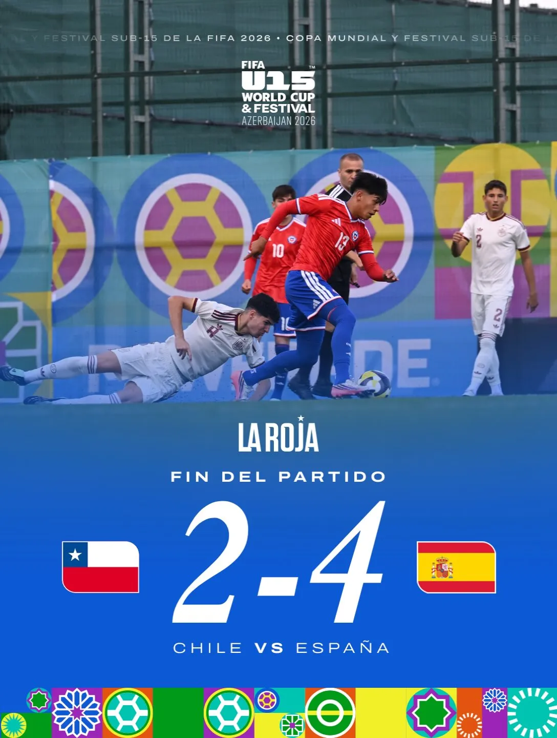 Chile perdió con España en el debut del Mundial Sub-15. (Foto:  laroja)