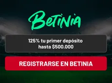 Betinia bono de bienvenida: 125% hasta $500.000
