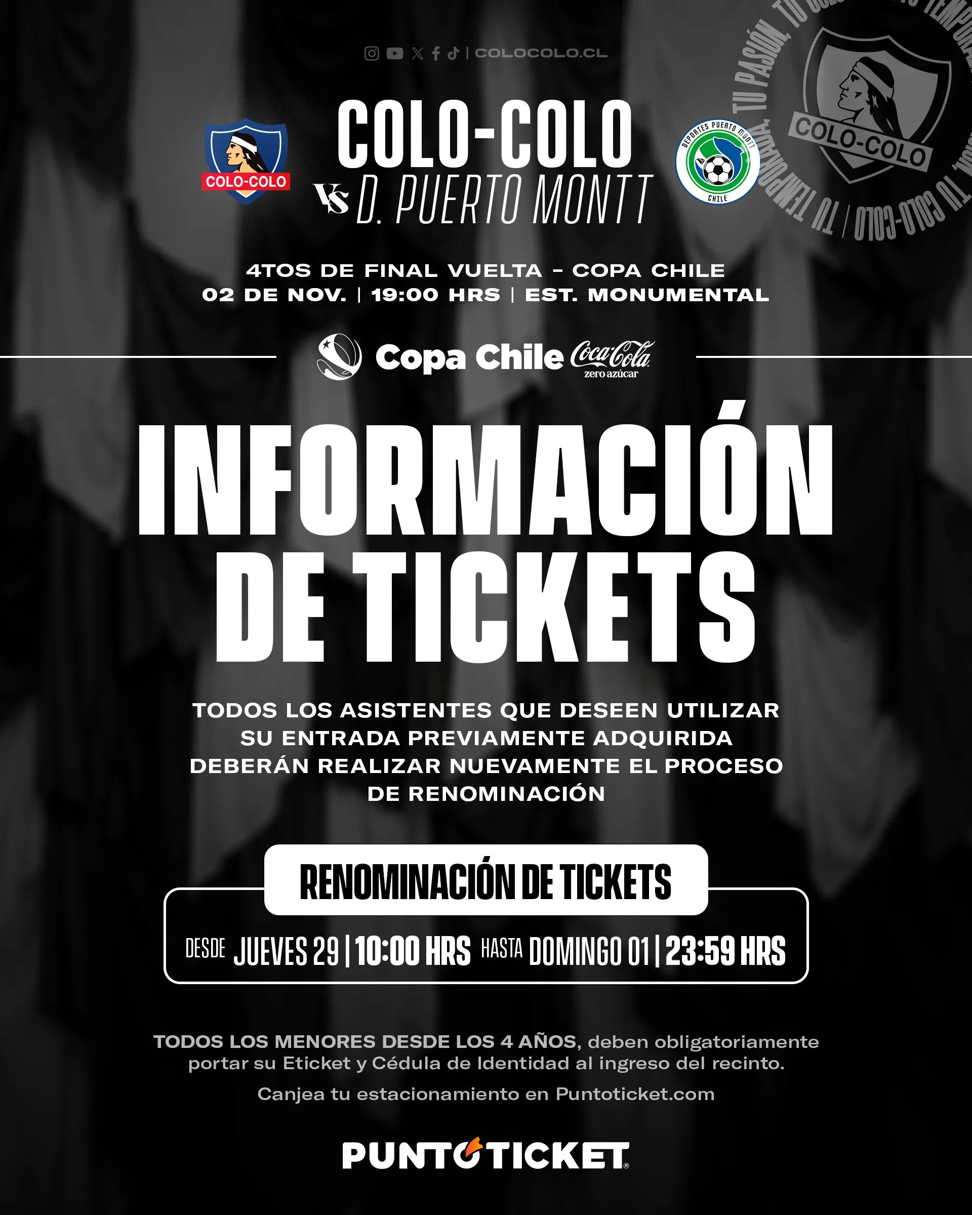 Información de entradas para Colo Colo vs Puerto Montt.